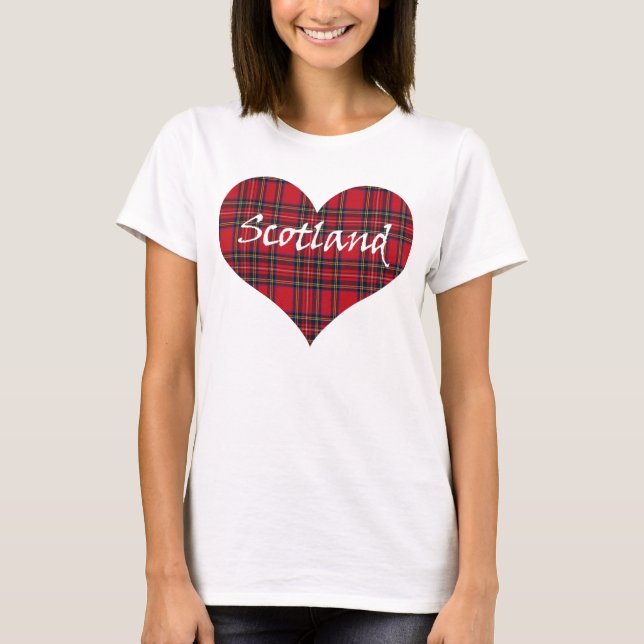 T-shirt do Tartan do coração de Scotland (Frente)