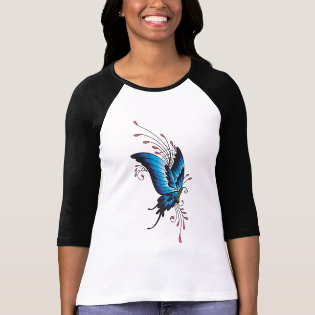 T-shirt do tatuagem da borboleta (Frente)