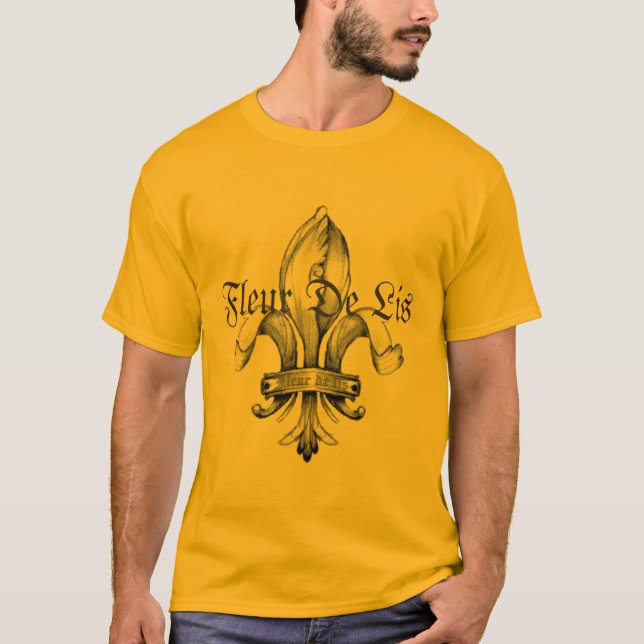 T-shirt do tatuagem da flor de lis - personalizado (Frente)