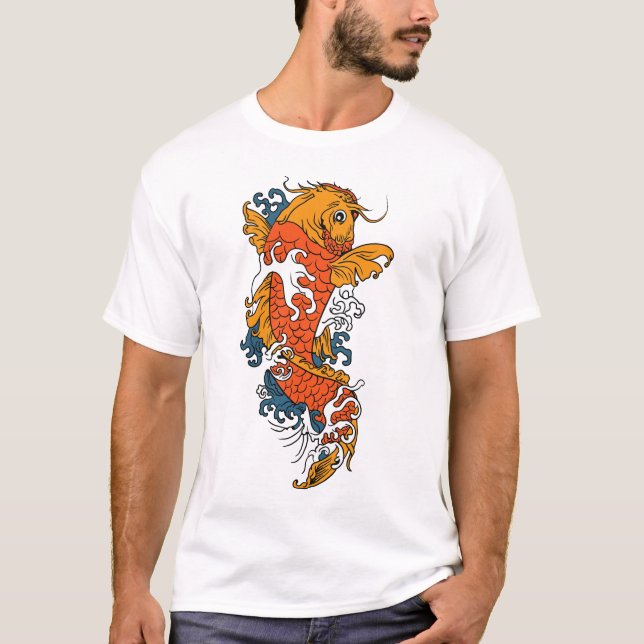 T-shirt do tatuagem dos peixes de Koi (Frente)