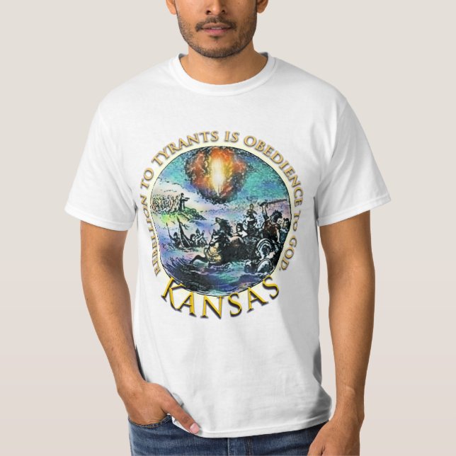 T-shirt do tea party de Kansas (Frente)
