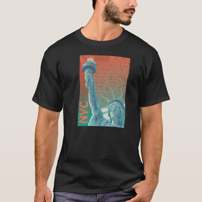 T-shirt do tema da liberdade de NYC (Frente)