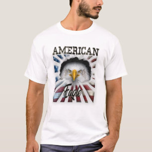 T-shirt do teste padrão de Eagle 3D do americano