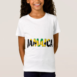 T-shirt do texto da bandeira de Jamaica