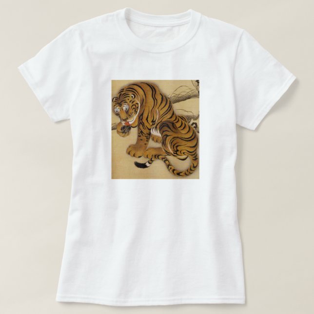 T-shirt do tigre de Ito Jakuchu (Frente do Design)