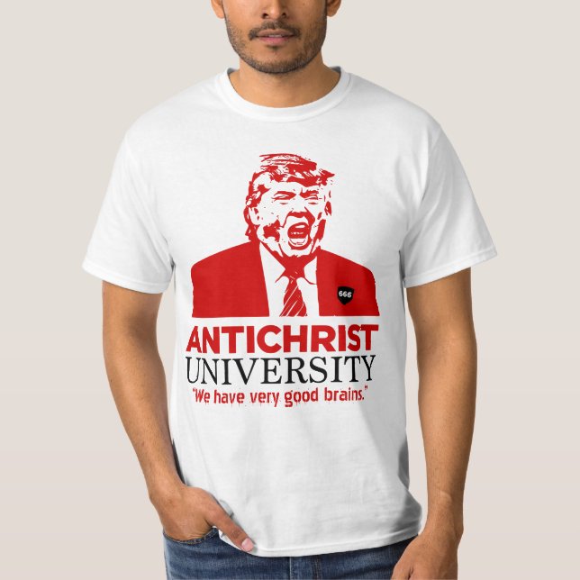T-shirt do trunfo da UNIVERSIDADE do ANTICRISTO (Frente)