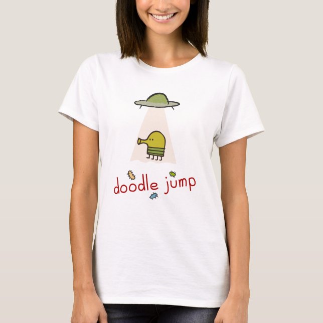 T-shirt do UFO do salto do Doodle (Frente)