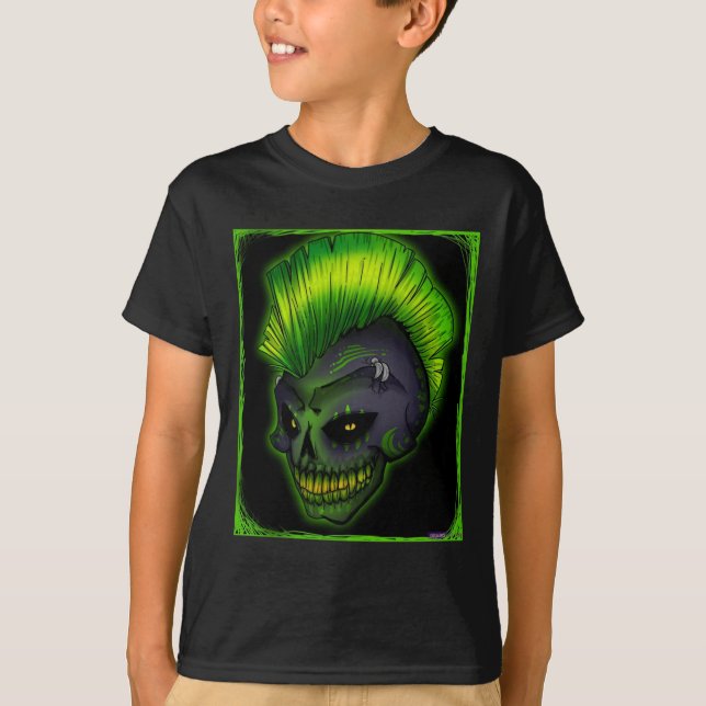 t-shirt do um-punk-rockin-crânio (Frente)