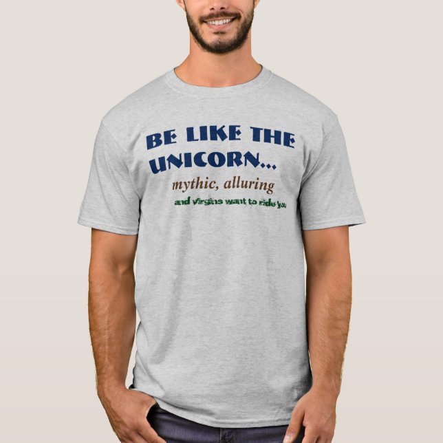 T-shirt do Unicorn Virgin Piada Mens (Frente)