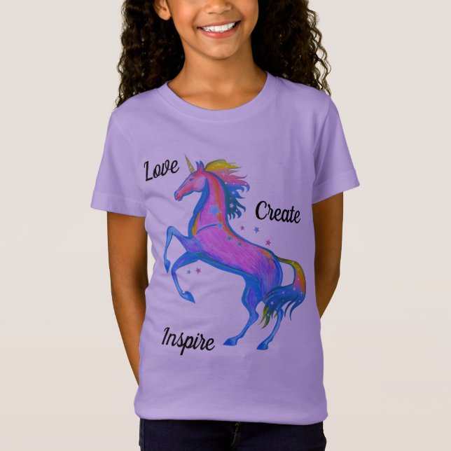 T-shirt do unicórnio das meninas (Frente)