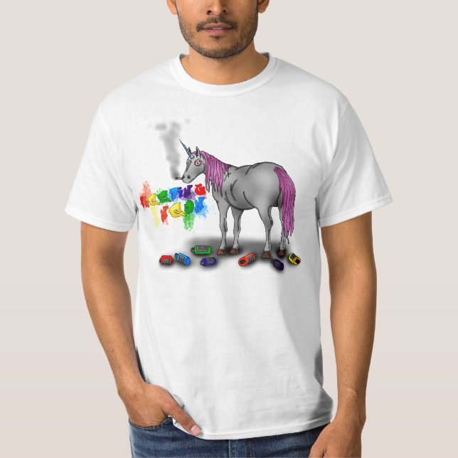 T-shirt do unicórnio de Badass (Frente)
