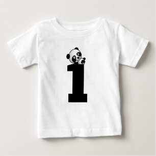 T-shirt do urso de panda do aniversário da idade