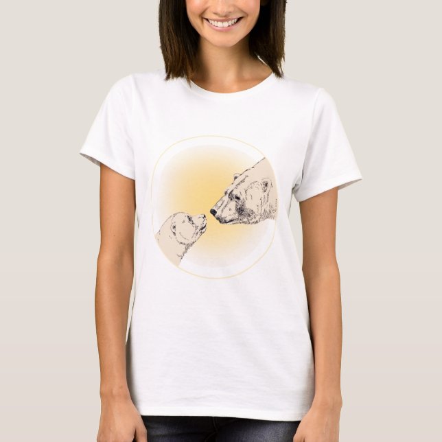 T-shirt do Urso Polar das Mulheres (Frente)