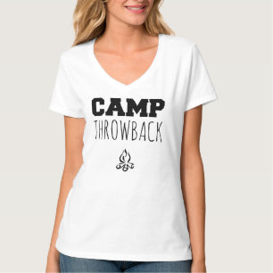 T-shirt do V-Pescoço das mulheres da reminiscênc