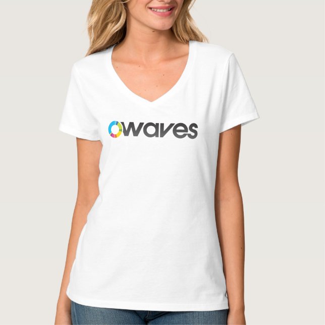 T-shirt do V-Pescoço de Owaves (Frente)