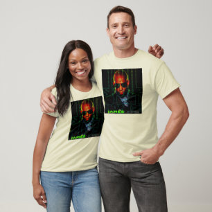 T-shirt do V-Pescoço do preto dos homens de SU&D