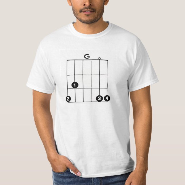 T-shirt do valor da CORDA da GUITARRA de G (Frente)