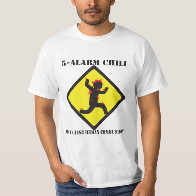 T-shirt do valor do pimentão de 5 alarmes (Frente)