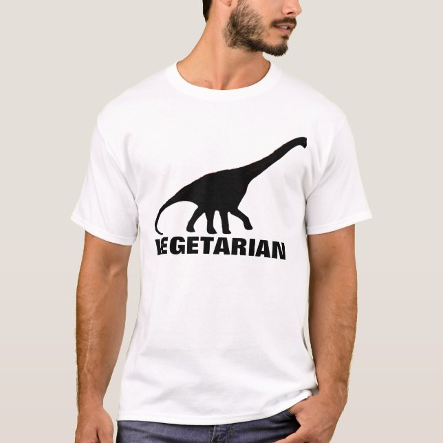 T-shirt do VEGETARIANO do dinossauro (Frente)