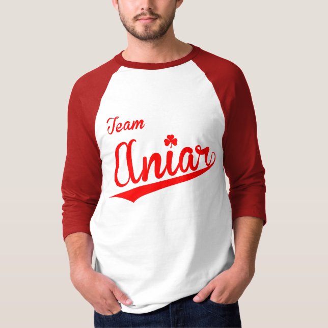 T-shirt do vermelho de Aniar da equipe (Frente)