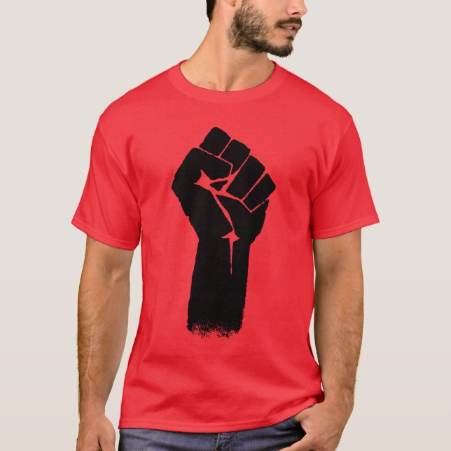 T-shirt do vermelho do punho da união (Frente)