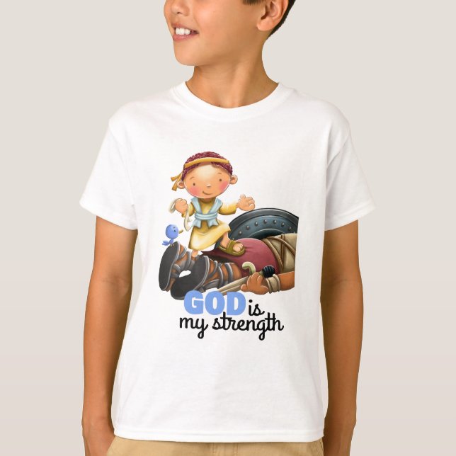T-shirt do verso da bíblia de David e de Goliath (Frente)