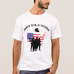 T-shirt do veterano do mundo II da guerra
