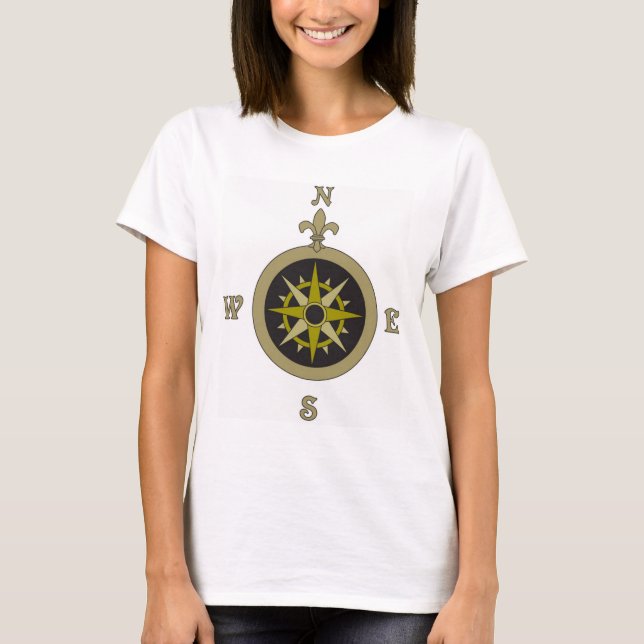 T-shirt do viajante do compasso (Frente)