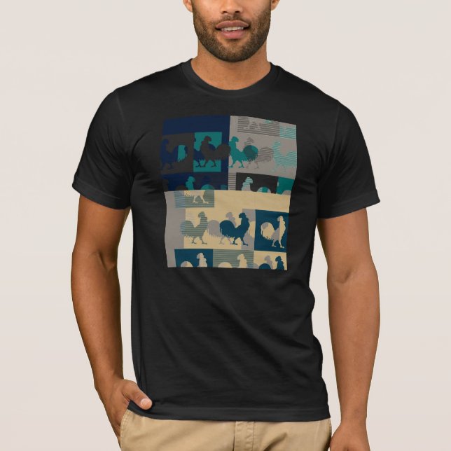 T-shirt do vintage do galo (Frente)