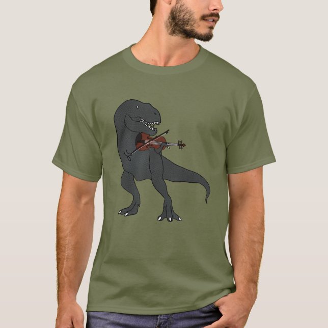 T-shirt do violino de T-Rex (Frente)