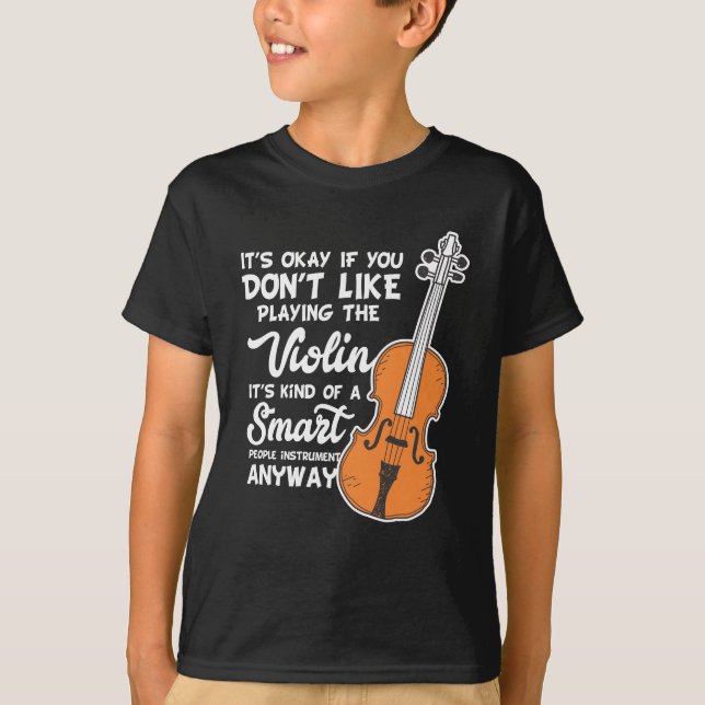 T-shirt do violino - jogo esperto engraçado do (Frente)
