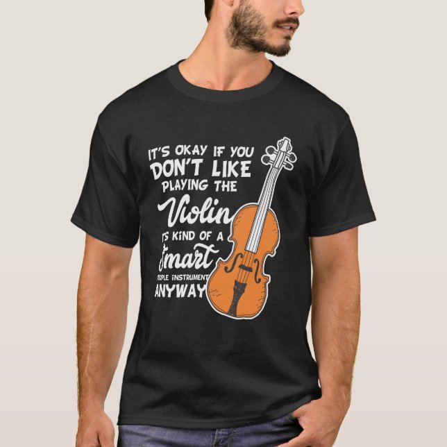 T-shirt do violino - jogo esperto engraçado do (Frente)