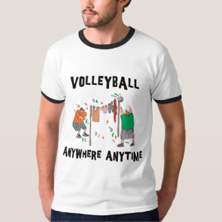T-shirt do voleibol em qualquer lugar a qualquer