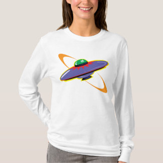 T-shirt do vôo da nave espacial da fantasia/UFO