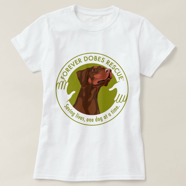 T-shirt dobe-red-uncropped-ear-logo-8-29-11 (Frente do Design)