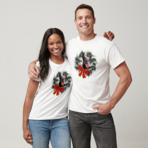 T-shirt Doberman E Coroa De Natal Cachorro