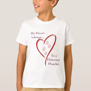 T-shirt Doberman Pinscher Hearts Pertence