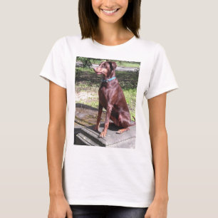 T-shirt doberman vermelho