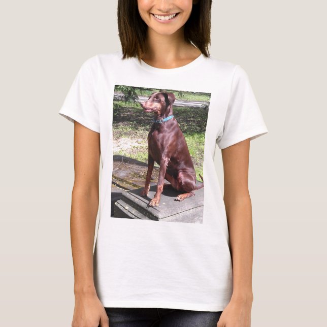 T-shirt doberman vermelho (Frente)