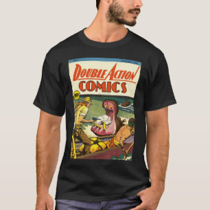 T-shirt dobro da história em quadrinhos de ação