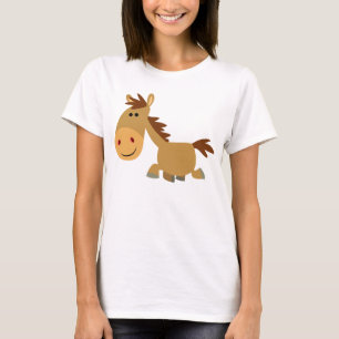 T-shirt doce bonito das mulheres do cavalo dos