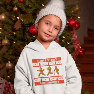 T-shirt Doce De Natal Feio Sassustado Homens De Pão Vermel