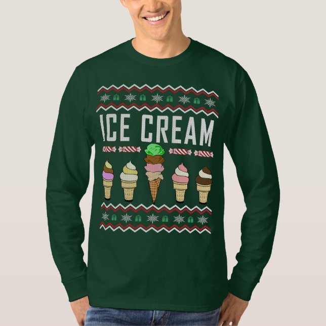 T-shirt Doce de Natal Feio sorvete (Frente)