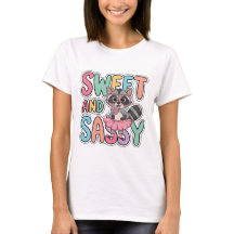 T-Shirt Doce e Sassy Raccoon