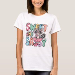 T-Shirt Doce e Sassy Raccoon