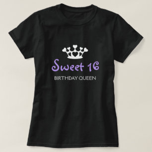 T-shirt Doce rainha de dezesseis aniversários - roxo