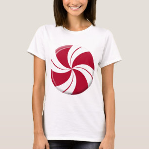 T-shirt Doces da listra do redemoinho do Peppermint