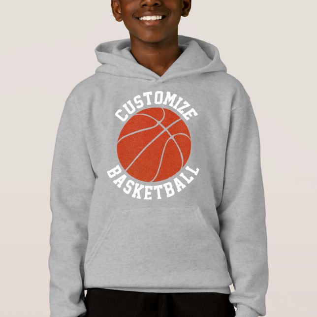 T-shirt Docinho Hoodie De Basquete Para Rapazes Personaliz (Frente)