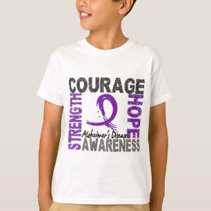 T-shirt Doença de Alzheimer da esperança da coragem da