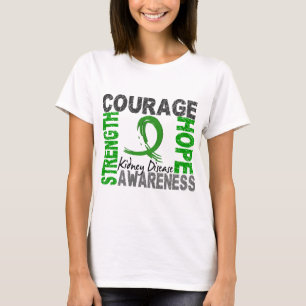 T-shirt Doença renal da esperança da coragem da força